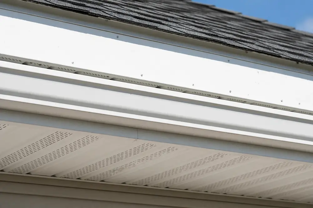 Fascia and soffit detail under home eaves